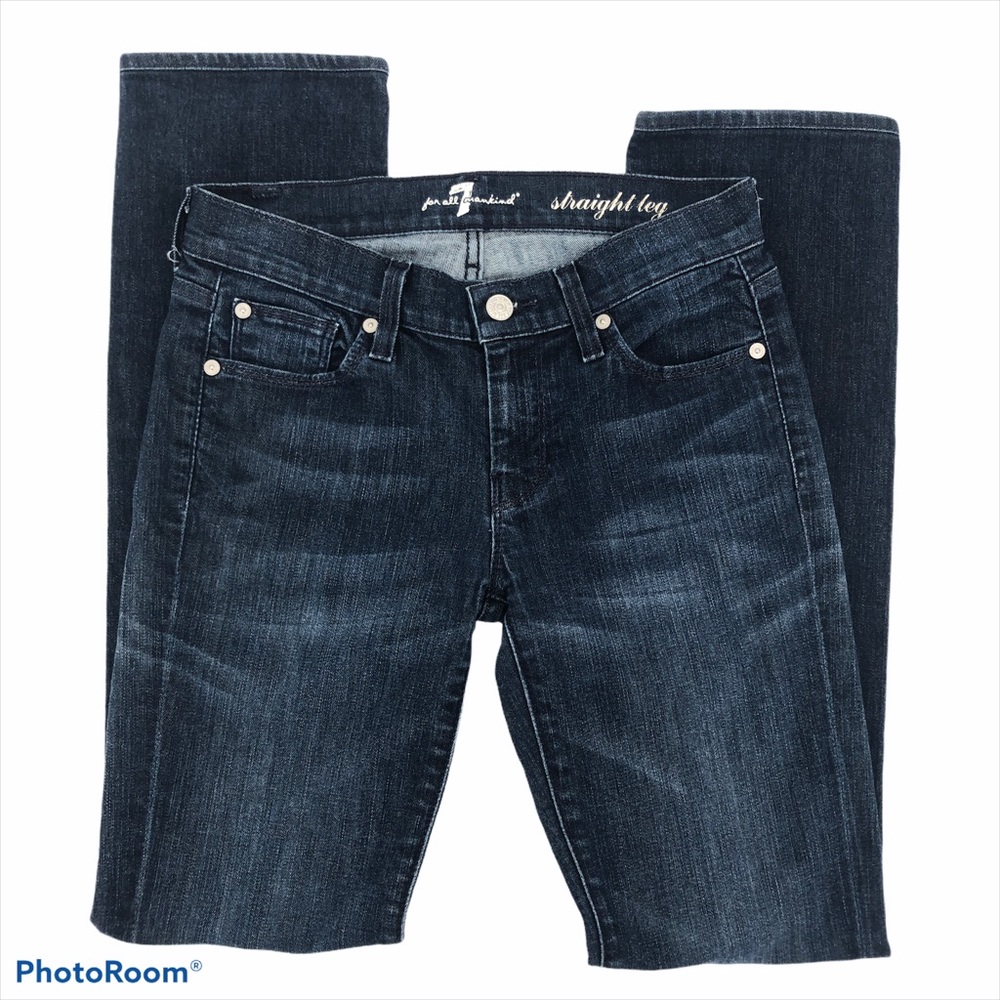 7 For All Mankind Straight Leg Jeans Size 25 - Picture 6 of 12